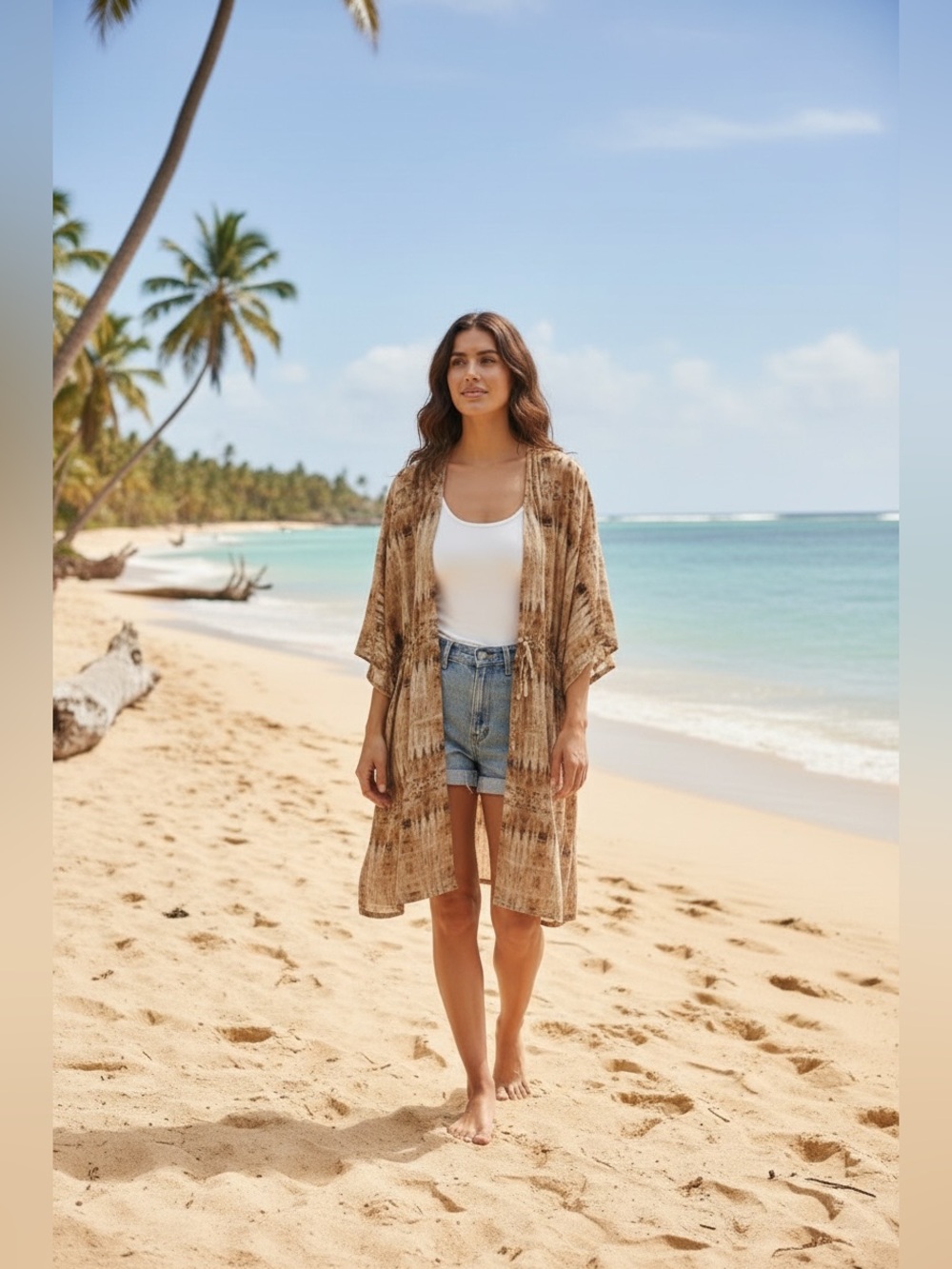 Ambernoon 11 size Med Oversized Kimono like coverup Has UV protection P2P~22 1/2 - Picture 1 of 12